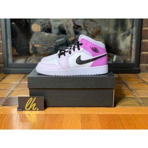Size 5y/ 6.5w Air Jordan 1 Mid “Barely Grape” Athletic Basketball Sneakers DQ842